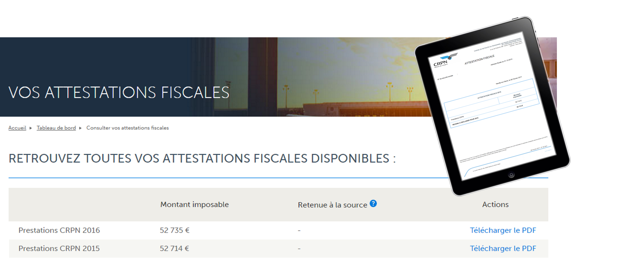 Attestation fiscale